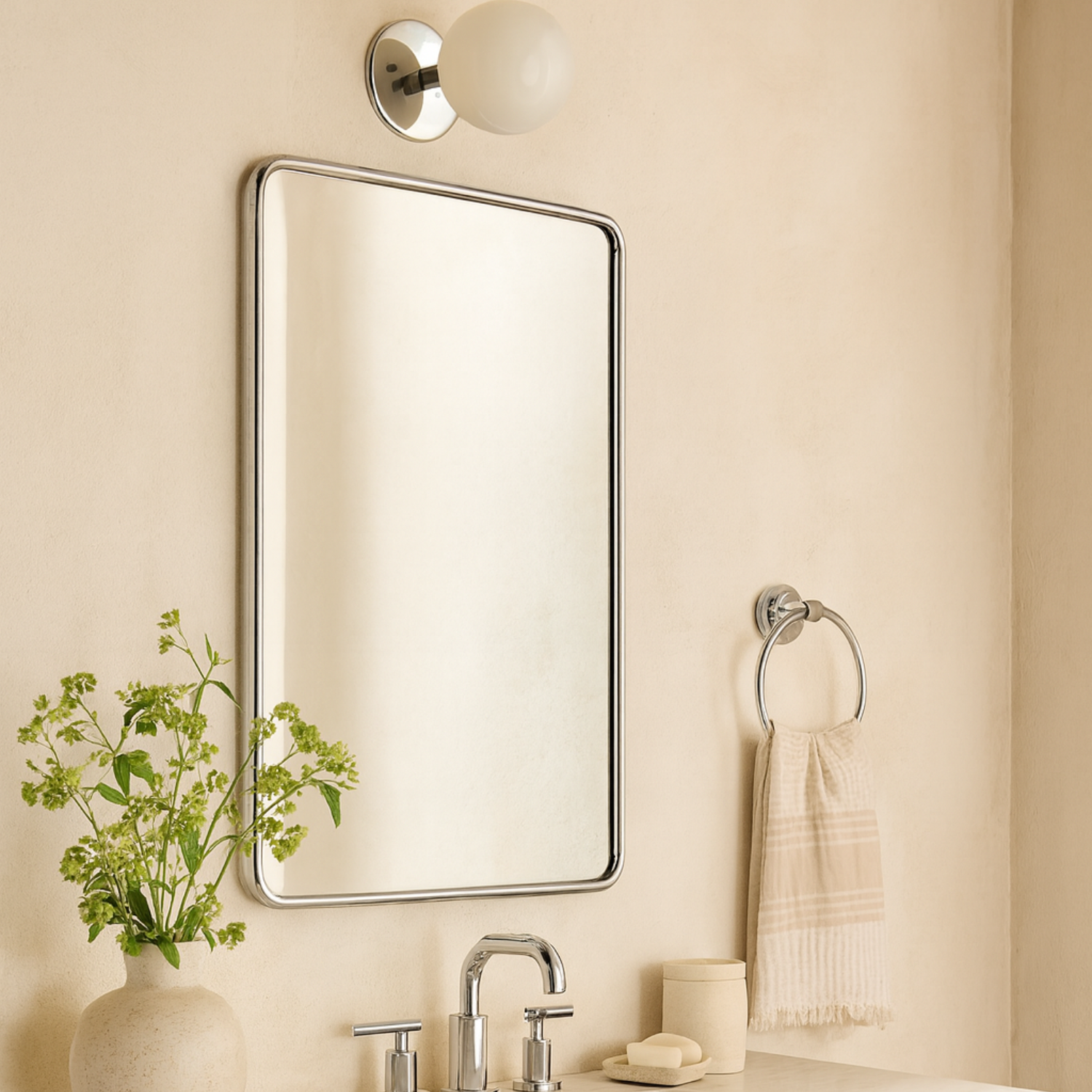 Farmhouse Rectangle Recessed Mount Bathroom Medicine Cabinet with Mirrors