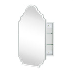 Frameless Irregular Medicine Cabinet with Beveled Mirror Recess & Surface