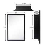 Rectangular Metal Framed Recessed Bathroom Medicine Cabinet with Mirror