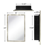 Rectangular Metal Framed Recessed Bathroom Medicine Cabinet with Mirror