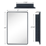 Surface Mount Rectangular Metal Framed Bathroom Medicine Cabinet with Mirror