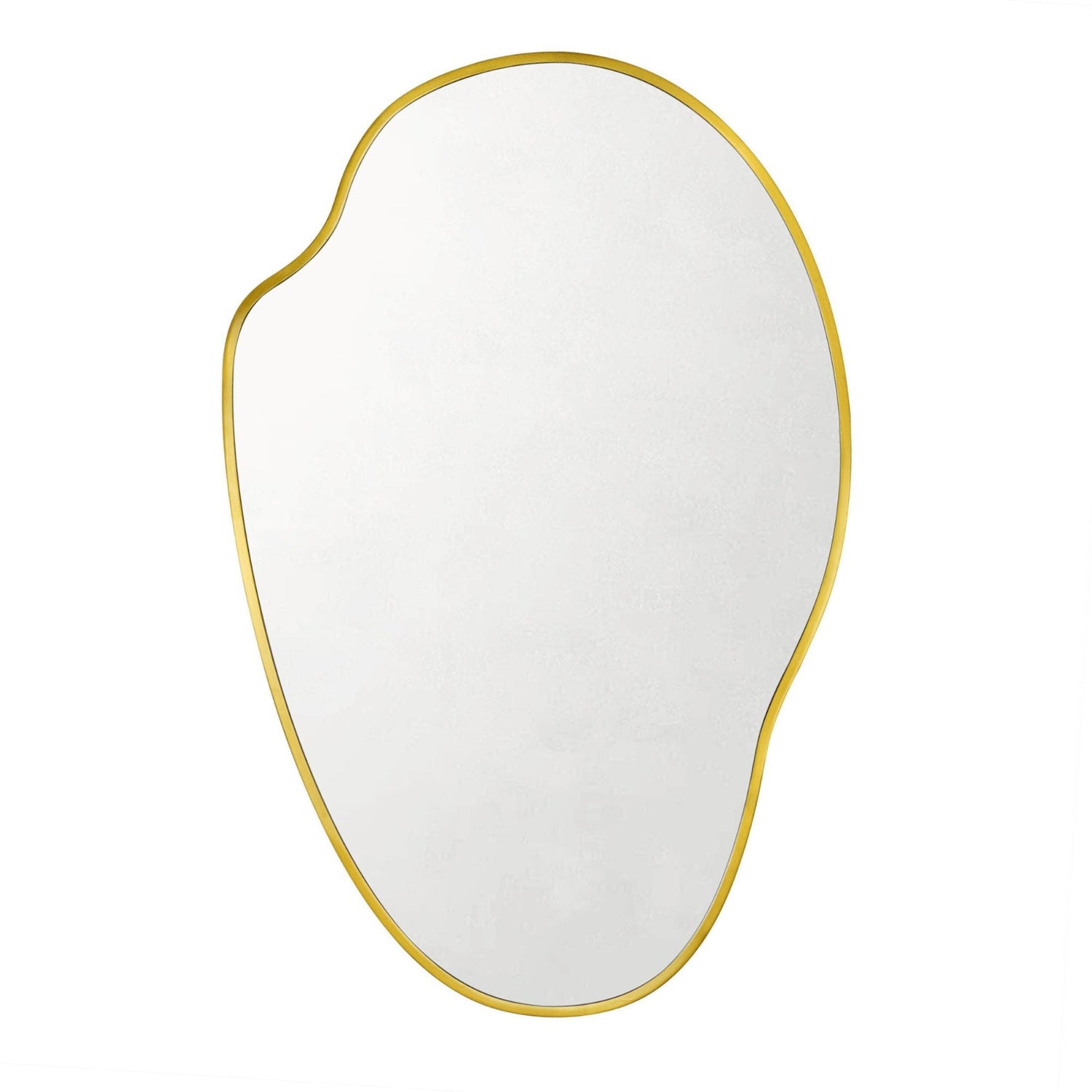 Vallia Modern Irregular Wall Mirrors, 22x24" in Brushed Gold
