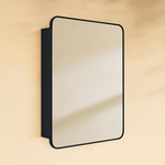 Garnes Modern Rectangle Recessed and Surface Mount Bathroom Medicine Cabinet with Mirrors GC-XB0003 Chrome 16.5x24" TEHOME