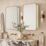 Garnes Modern Rectangle Recessed and Surface Mount Bathroom Medicine Cabinet with Mirrors GC-XB0003 Chrome 16.5x24" TEHOME