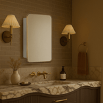 Garnes Modern Rectangle Recessed and Surface Mount Bathroom Medicine Cabinet with Mirrors GC-XB0004 Polished Nickel 16.5x24" TEHOME