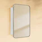 Garnes Modern Rectangle Recessed and Surface Mount Bathroom Medicine Cabinet with Mirrors GC-XB0003 Chrome 16.5x24" TEHOME