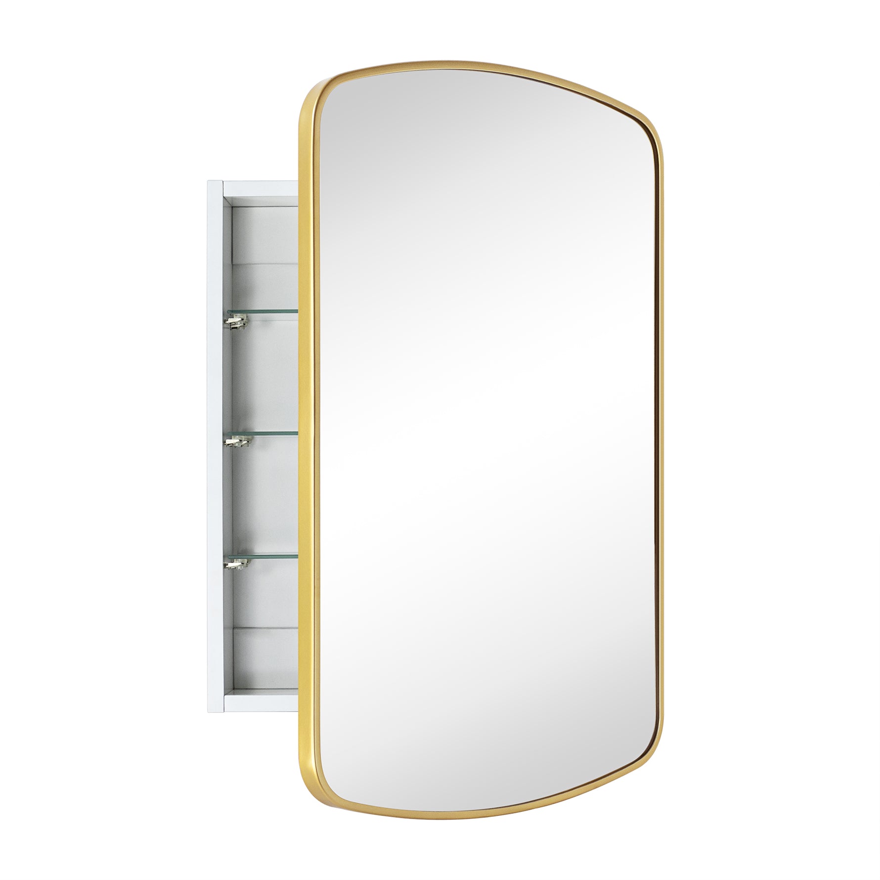Recessed and Surface Mount Metal Framed Bathroom Medicine Cabinet with Mirror