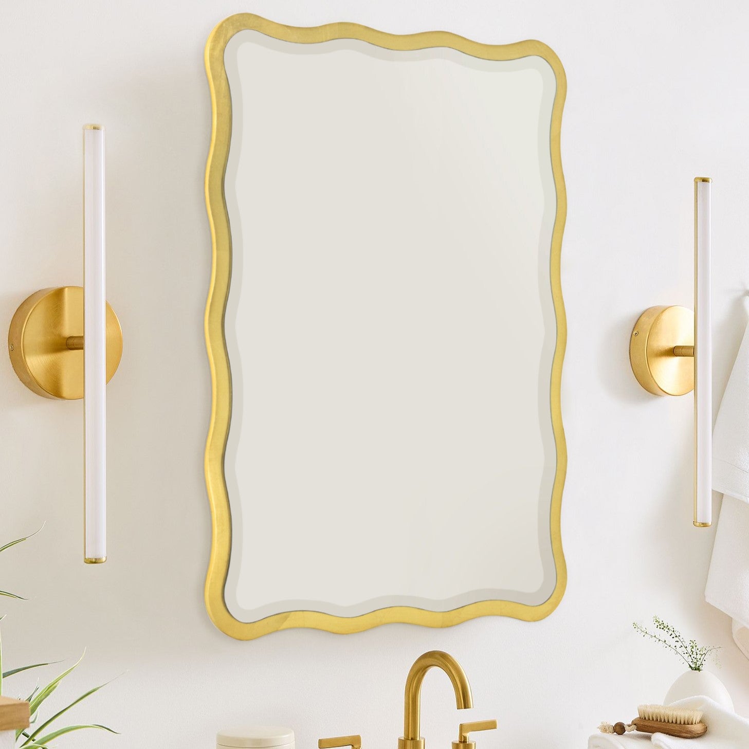 Rectangle Framed Beveled Bathroom Vanity Mirror