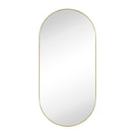 Oval Pill Shape Metal Framed Recessed Medicine Cabinet with Mirror