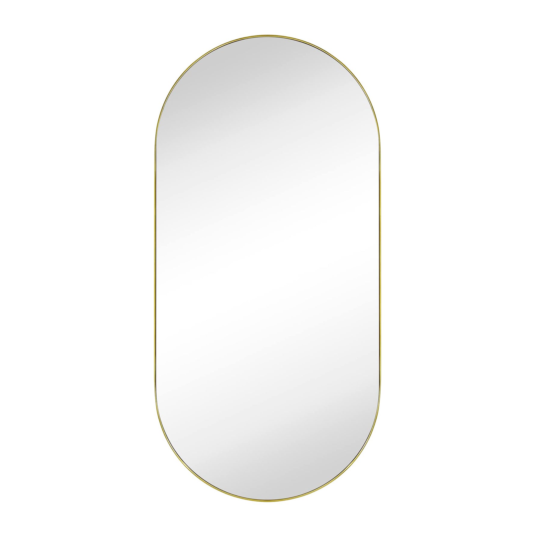 Oval Pill Shape Metal Framed Recessed Medicine Cabinet with Mirror