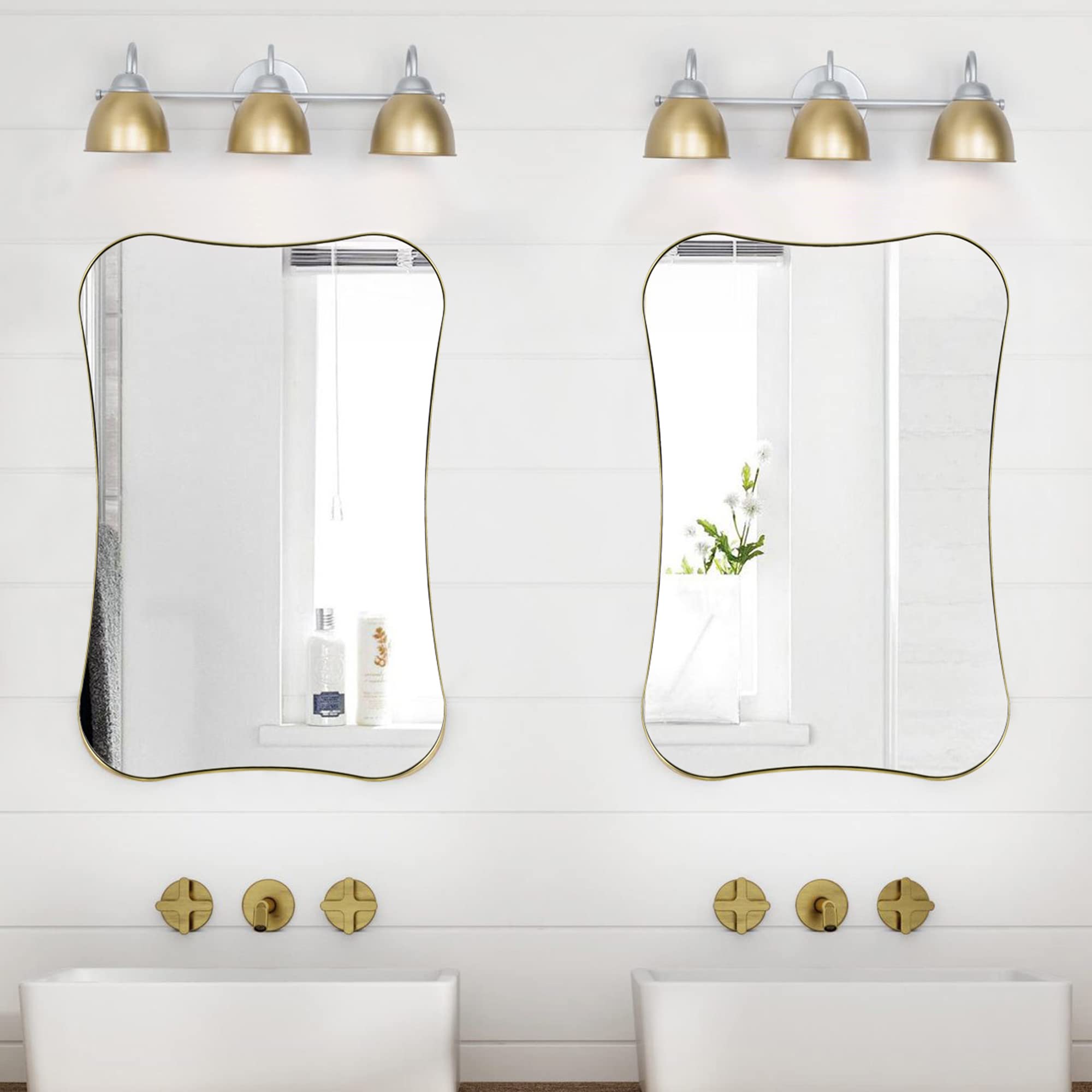 Soap Shaped Metal Framed Wall Mounted Bathroom Vanity Mirror