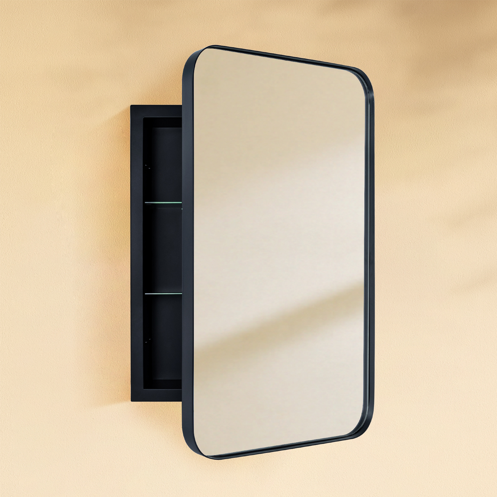 Haslem Modern Rectangle Recessed Mount Bathroom Medicine Cabinet with Mirrors