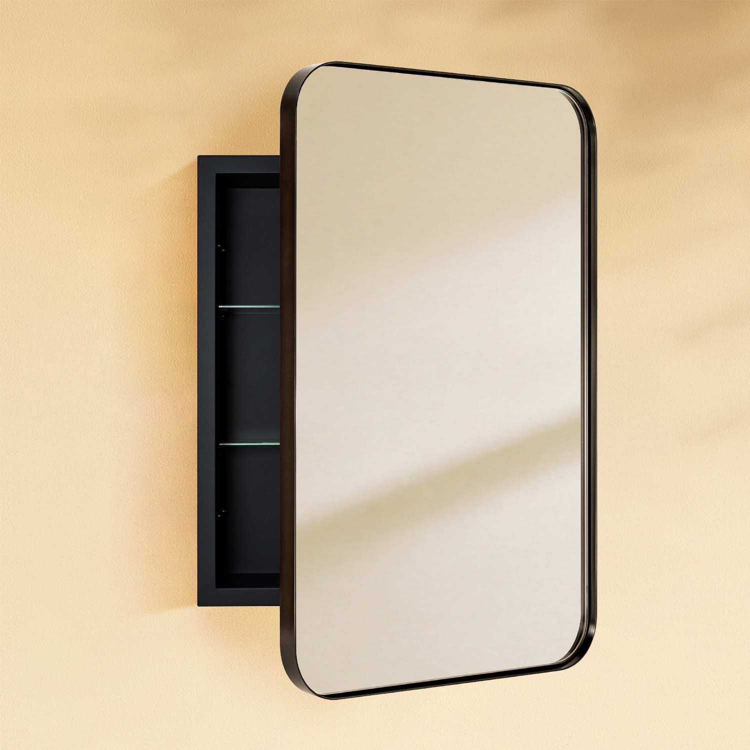 Haslem Modern Rectangle Recessed Mount Bathroom Medicine Cabinet with Mirrors