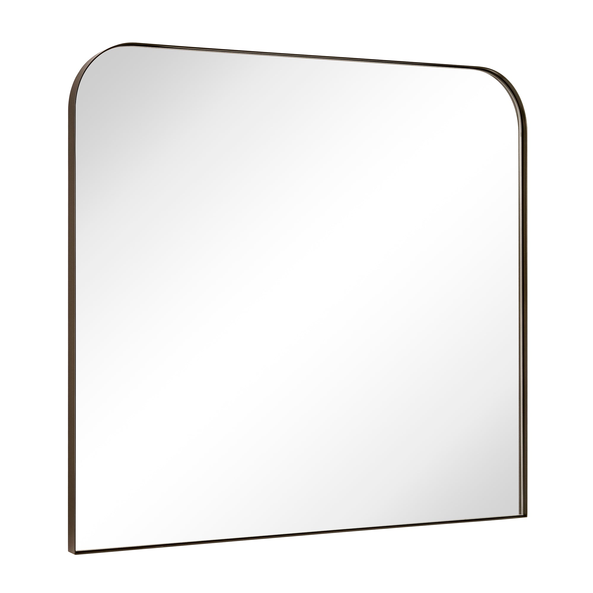 Rounded Corner Mantel Framed Wall Mounted Bathroom Mirror