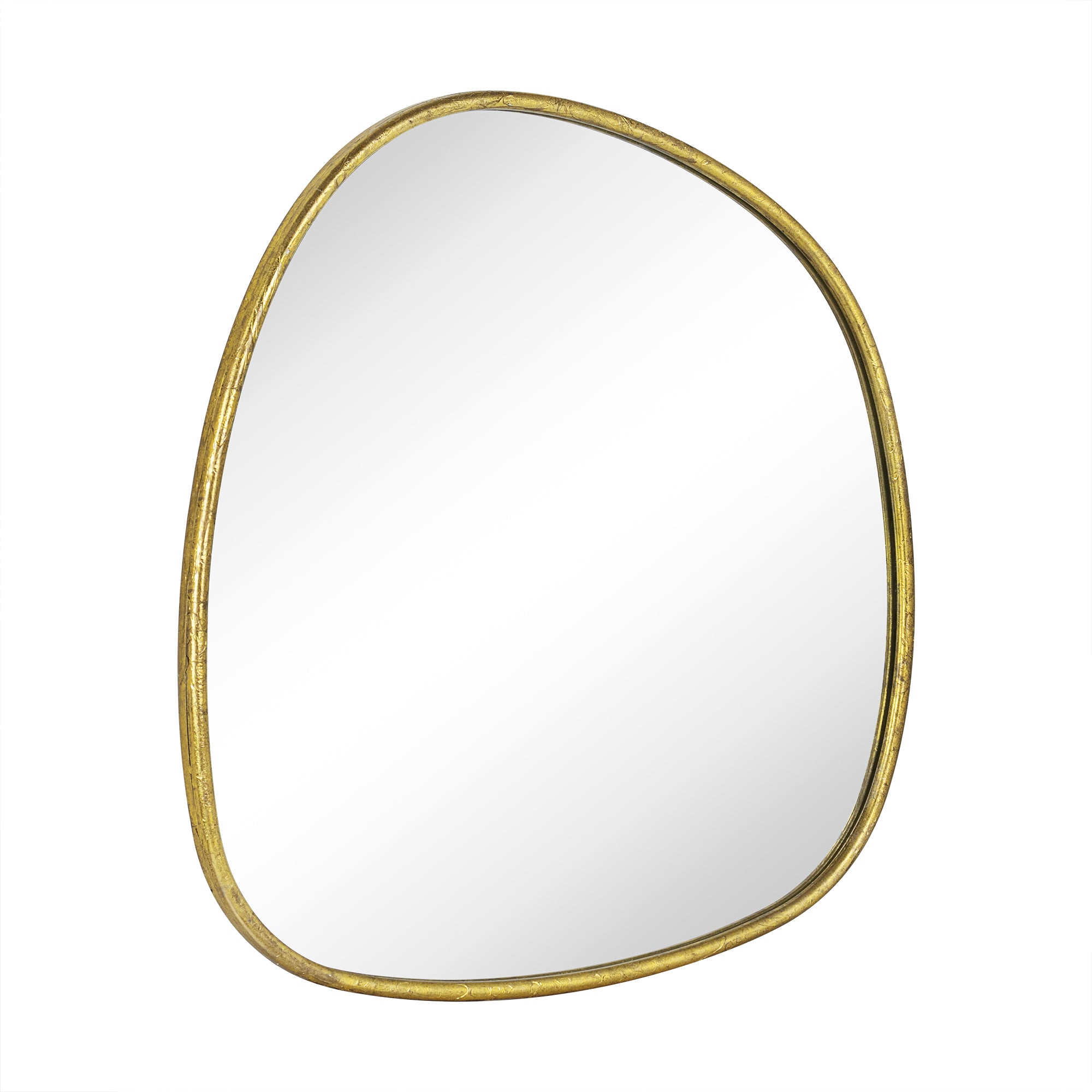 TEHOME Asymmetrical Irregular Shaped Mirror Antiqued Gold Asymmetrical Accent Mirror Irregular Bathroom Wall Mirror