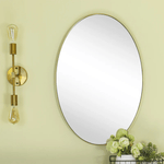 Javell Modern Oval Wall Mirrors GC-0Y007 Brushed Gold 20x30" TEHOME