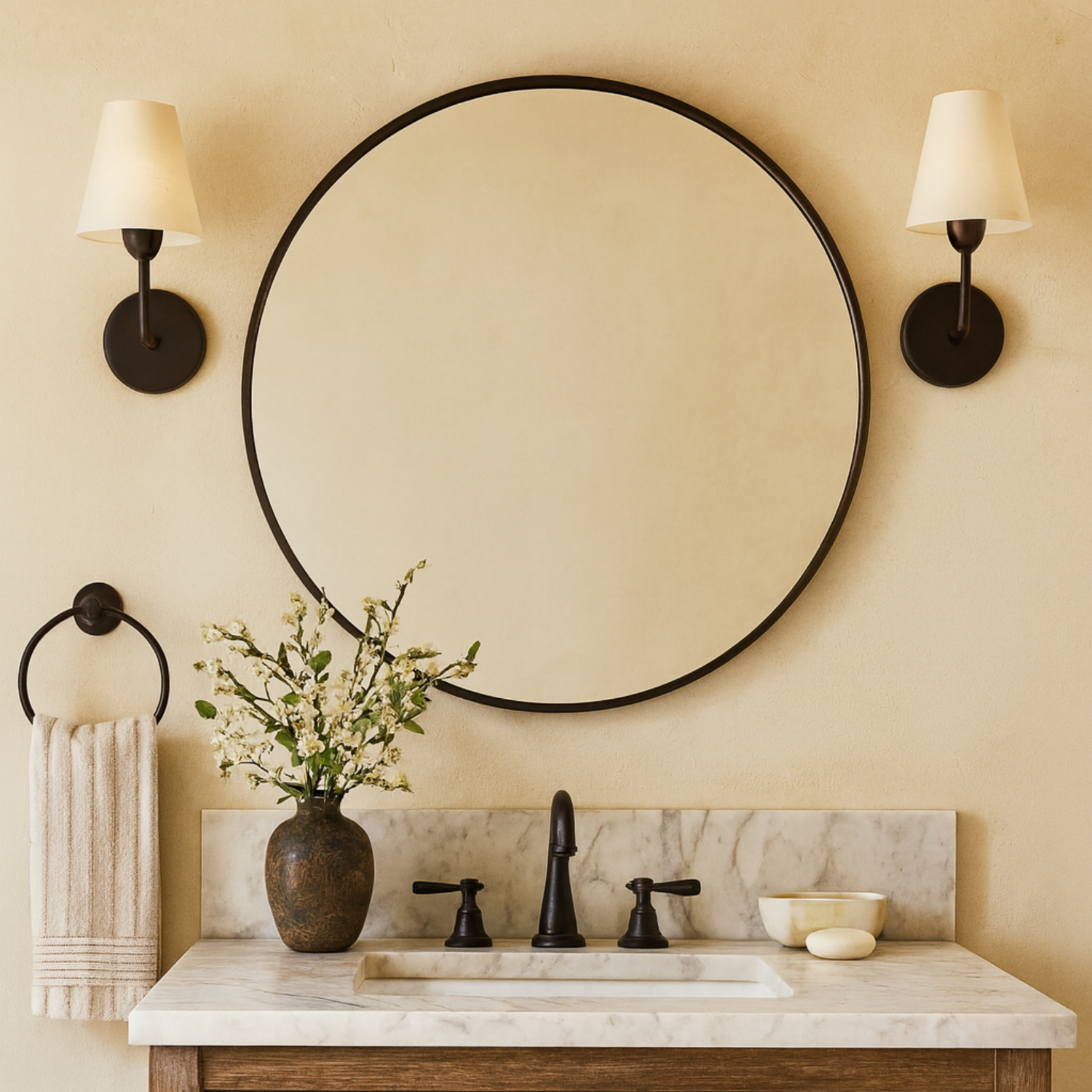 Korra Modern Round Wall Mirrors