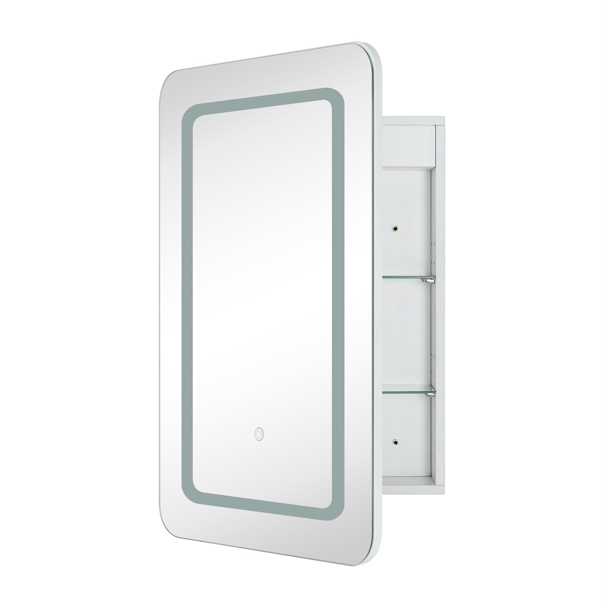  Rectangular Lighted LED Surface Mount Bathroom Medicine Cabinet with Mirror