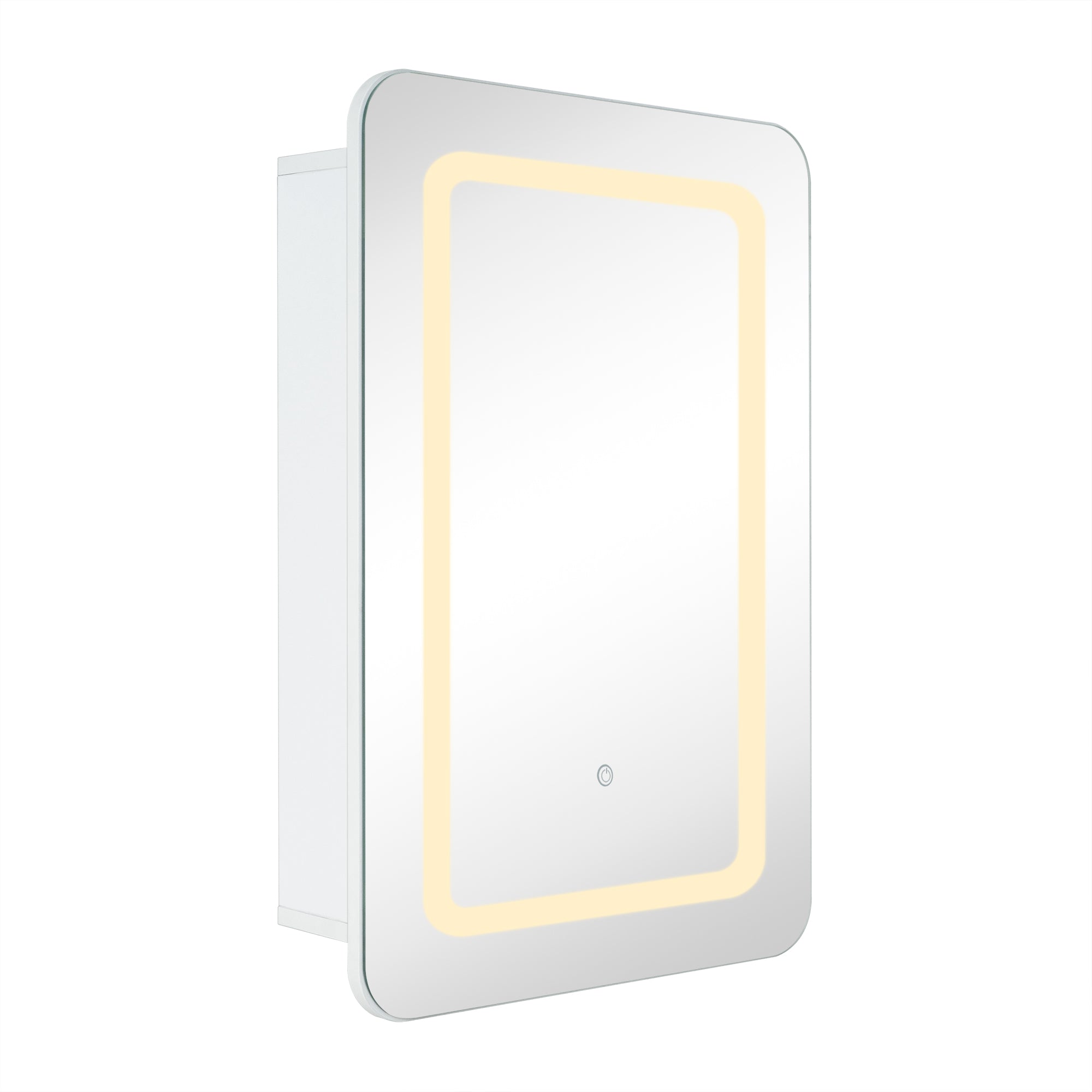 Rectangular Lighted LED Surface Mount Bathroom Medicine Cabinet with Mirror