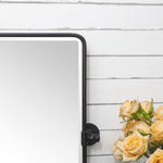 Lutalo Farmhouse Rectangle Horizontal Bathroom Pivot Mirrors GC-00189 Chrome 35x23" TEHOME