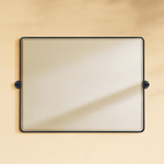 Lutalo Farmhouse Rectangle Horizontal Bathroom Pivot Mirrors GC-00326 Black 30x20" TEHOME