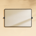 Lutalo Farmhouse Rectangle Horizontal Bathroom Pivot Mirrors GC-00326 Black 30x20" TEHOME