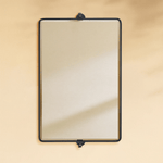 Lutalo Farmhouse Rectangle Horizontal Bathroom Pivot Mirrors GC-00189 Chrome 35x23" TEHOME