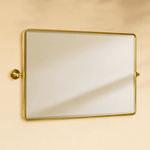 Lutalo Farmhouse Rectangle Horizontal Bathroom Pivot Mirrors GC-00189 Chrome 35x23" TEHOME