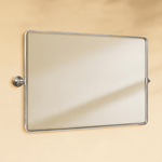 Lutalo Farmhouse Rectangle Horizontal Bathroom Pivot Mirrors GC-00189 Chrome 35x23" TEHOME
