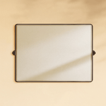 Lutalo Farmhouse Rectangle Horizontal Bathroom Pivot Mirrors GC-00559 Oil Rubbed Bronze 40x30" TEHOME