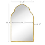 Arched Stainless Steel Metal Framed Wall Mounted Bathroom Vanity Mirror