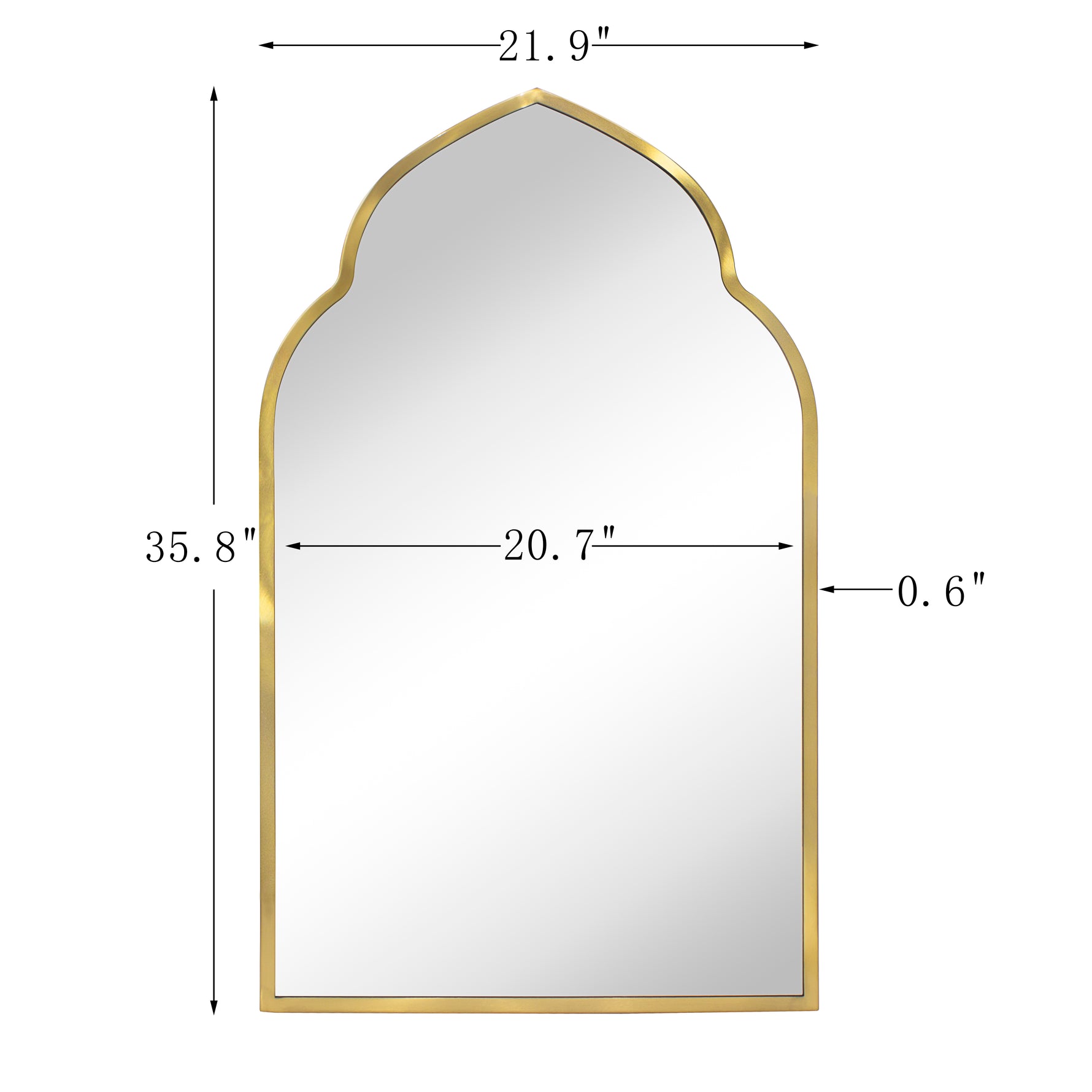 Arched Stainless Steel Metal Framed Wall Mounted Bathroom Vanity Mirror