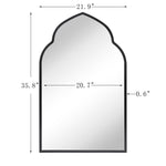 Arched Stainless Steel Metal Framed Wall Mounted Bathroom Vanity Mirror