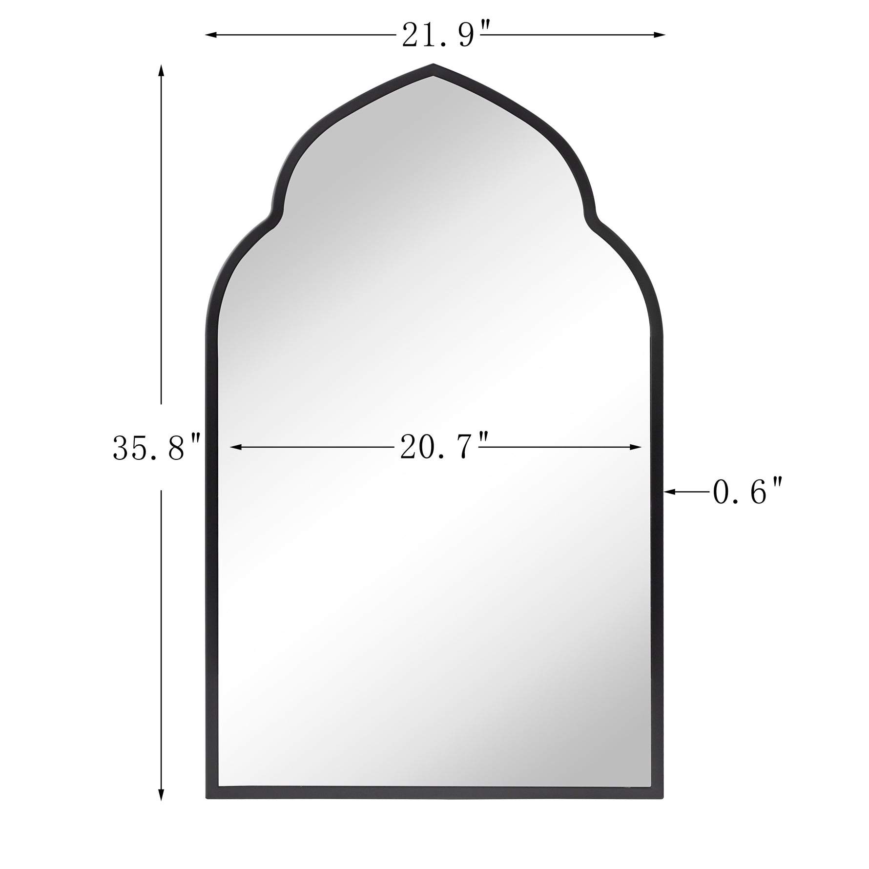 Arched Stainless Steel Metal Framed Wall Mounted Bathroom Vanity Mirror
