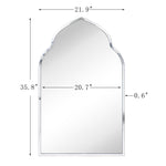 Arched Stainless Steel Metal Framed Wall Mounted Bathroom Vanity Mirror