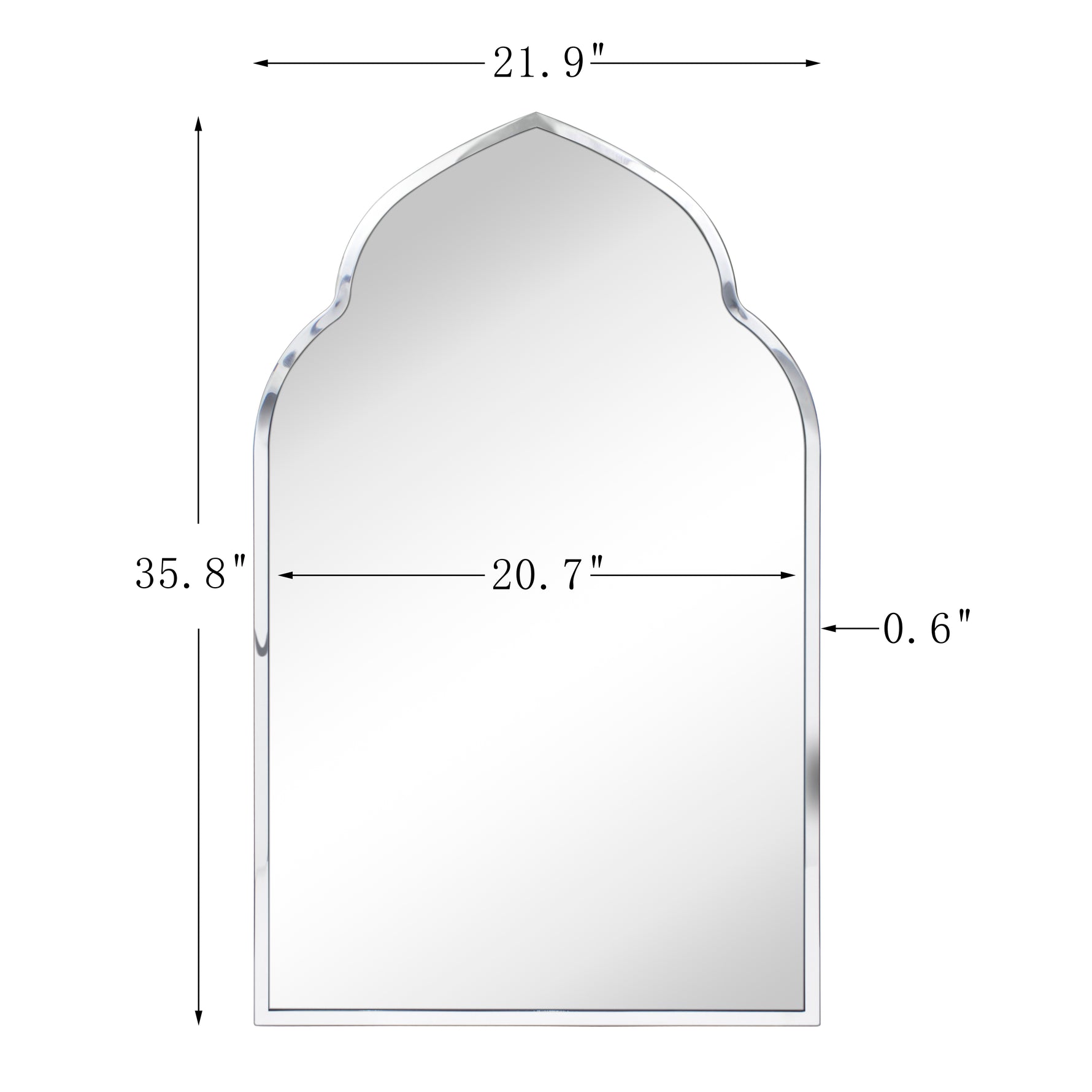Arched Stainless Steel Metal Framed Wall Mounted Bathroom Vanity Mirror