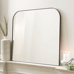 Rounded Corner Mantel Framed Wall Mounted Bathroom Mirror
