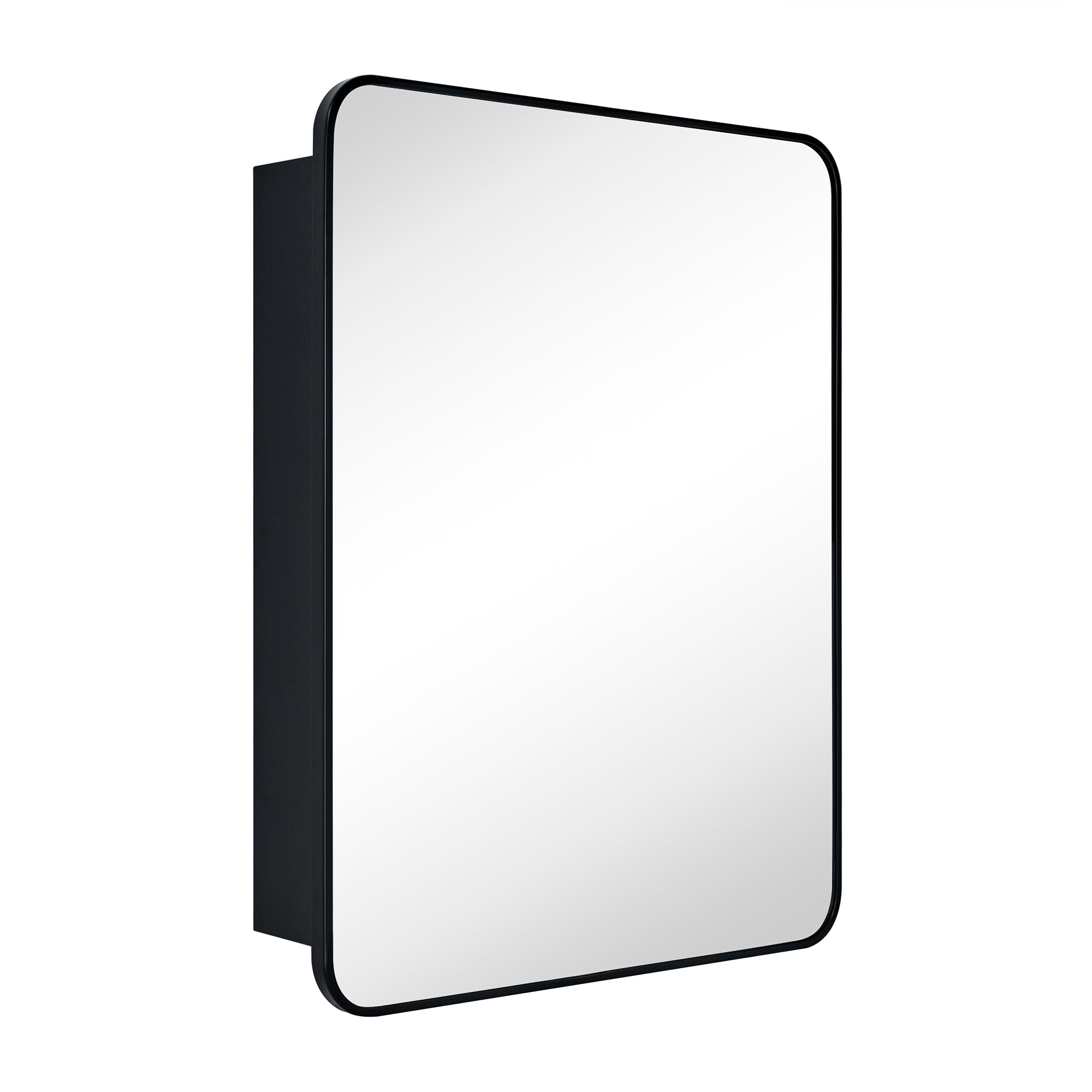 Garnes Rectangular Recessed or Surface Mount Metal Framed Medicine Cabinet with Mirror