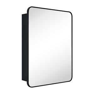 Garnes Rectangular Recessed or Surface Mount Metal Framed Medicine Cabinet with Mirror