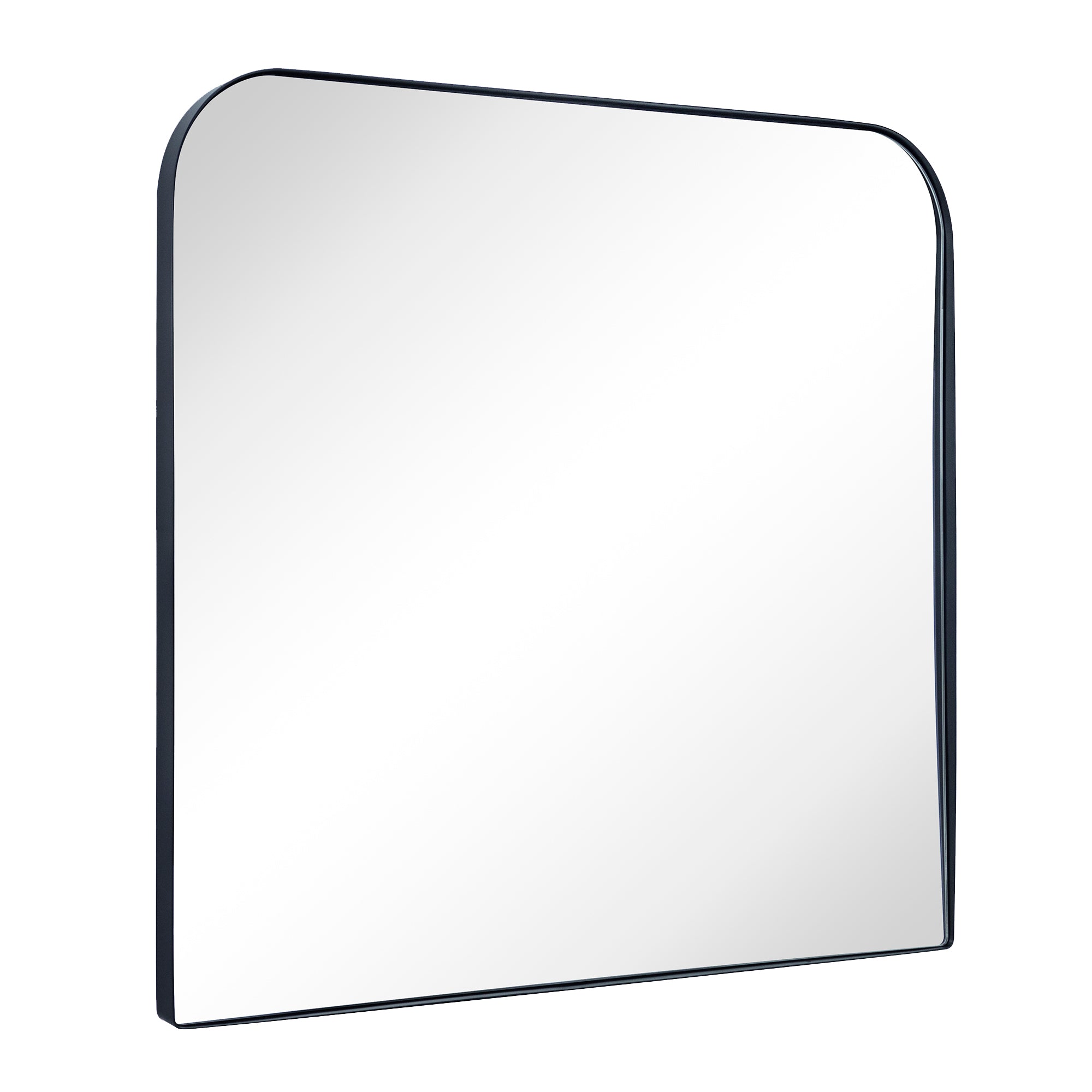 Rounded Corner Mantel Framed Wall Mounted Bathroom Mirror