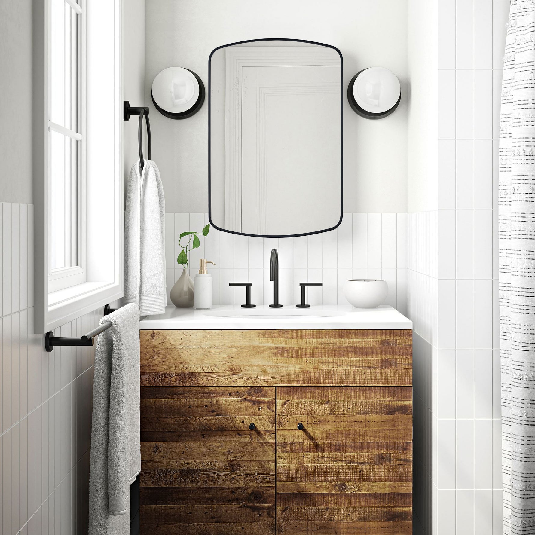 Recessed and Surface Mount Metal Framed Bathroom Medicine Cabinet with Mirror