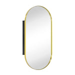 Oval Pill Shape Metal Framed Recessed Medicine Cabinet with Mirror