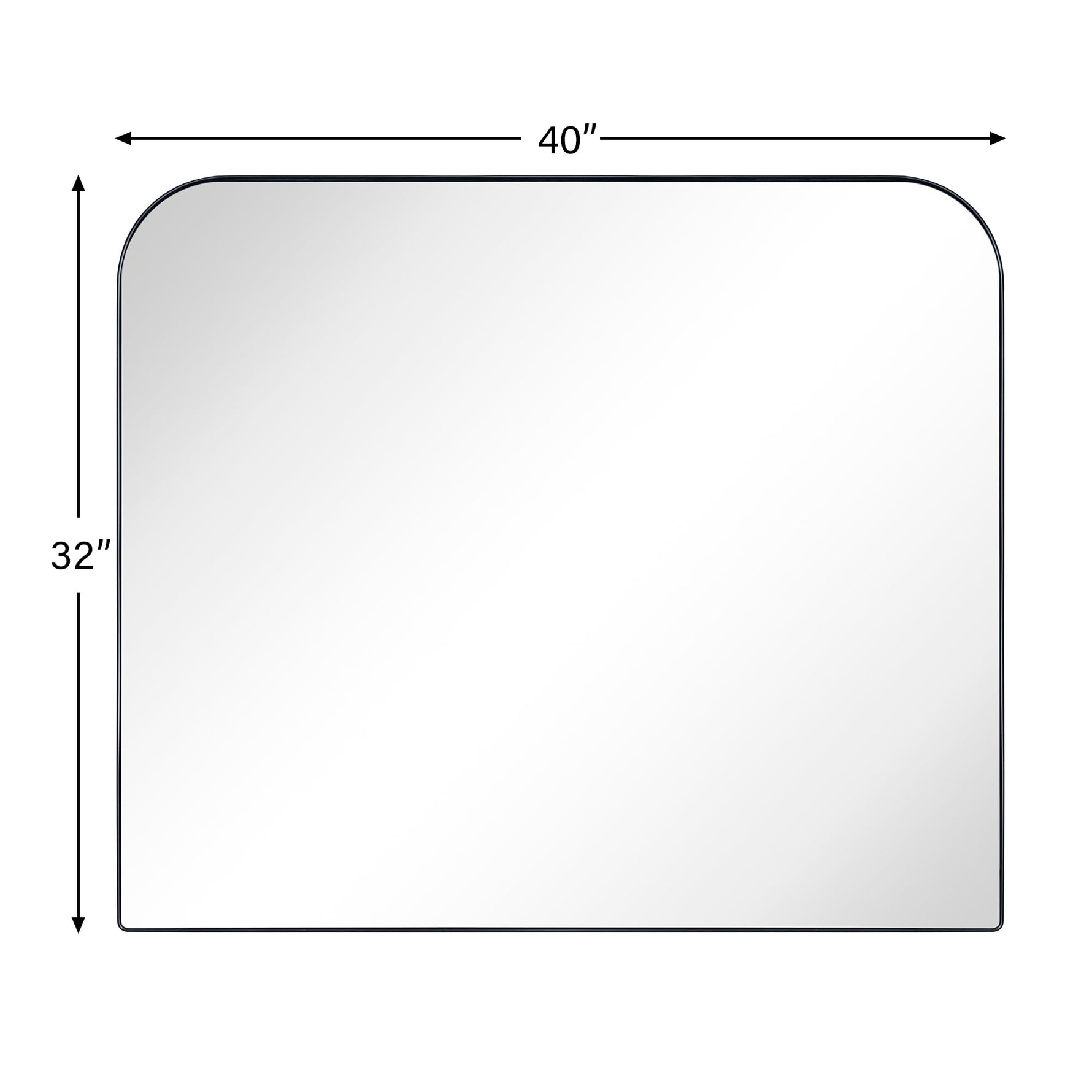 Rounded Corner Mantel Framed Wall Mounted Bathroom Mirror