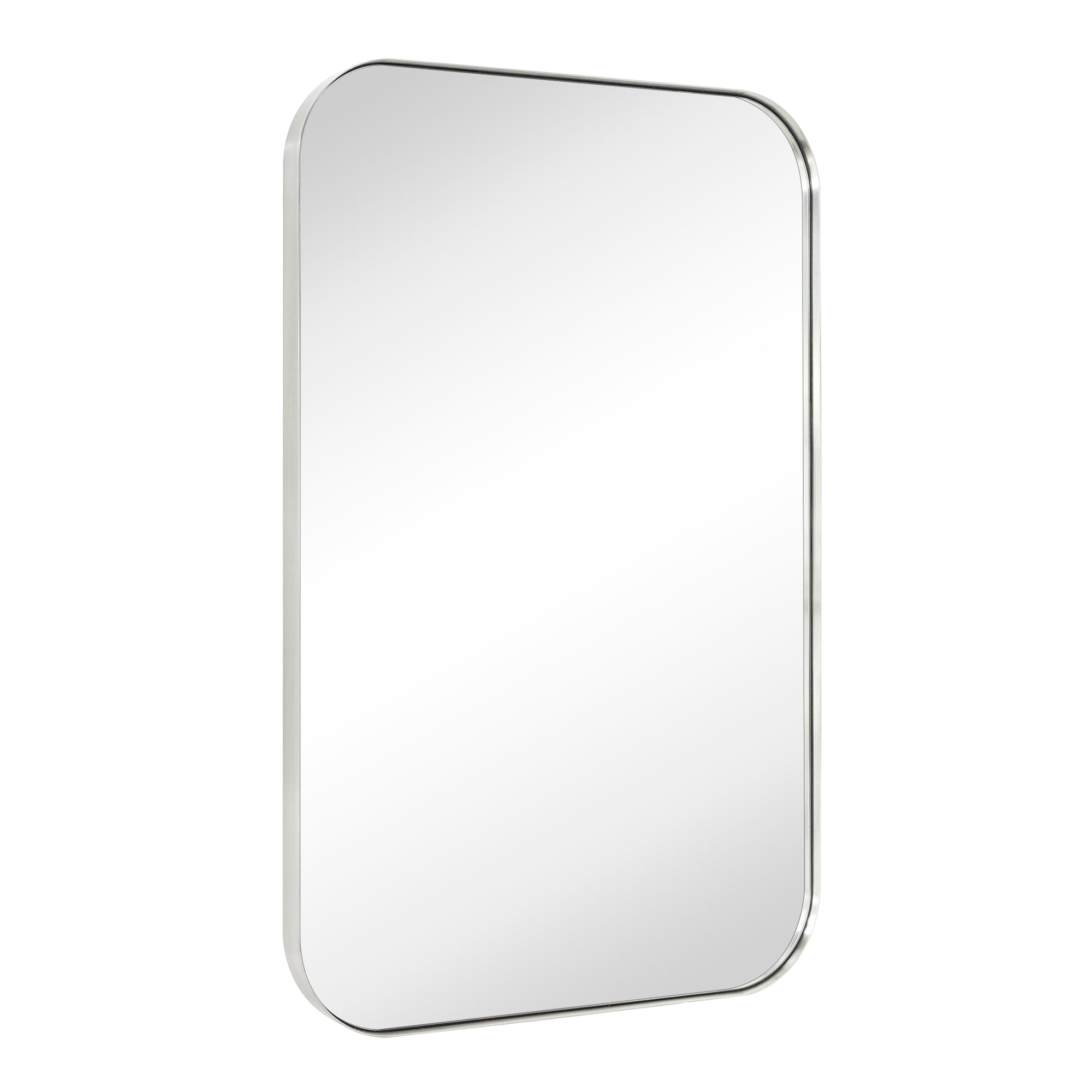 Rectangular Stainless Steel Framed Wall Mounted Bathroom Vanity Mirror