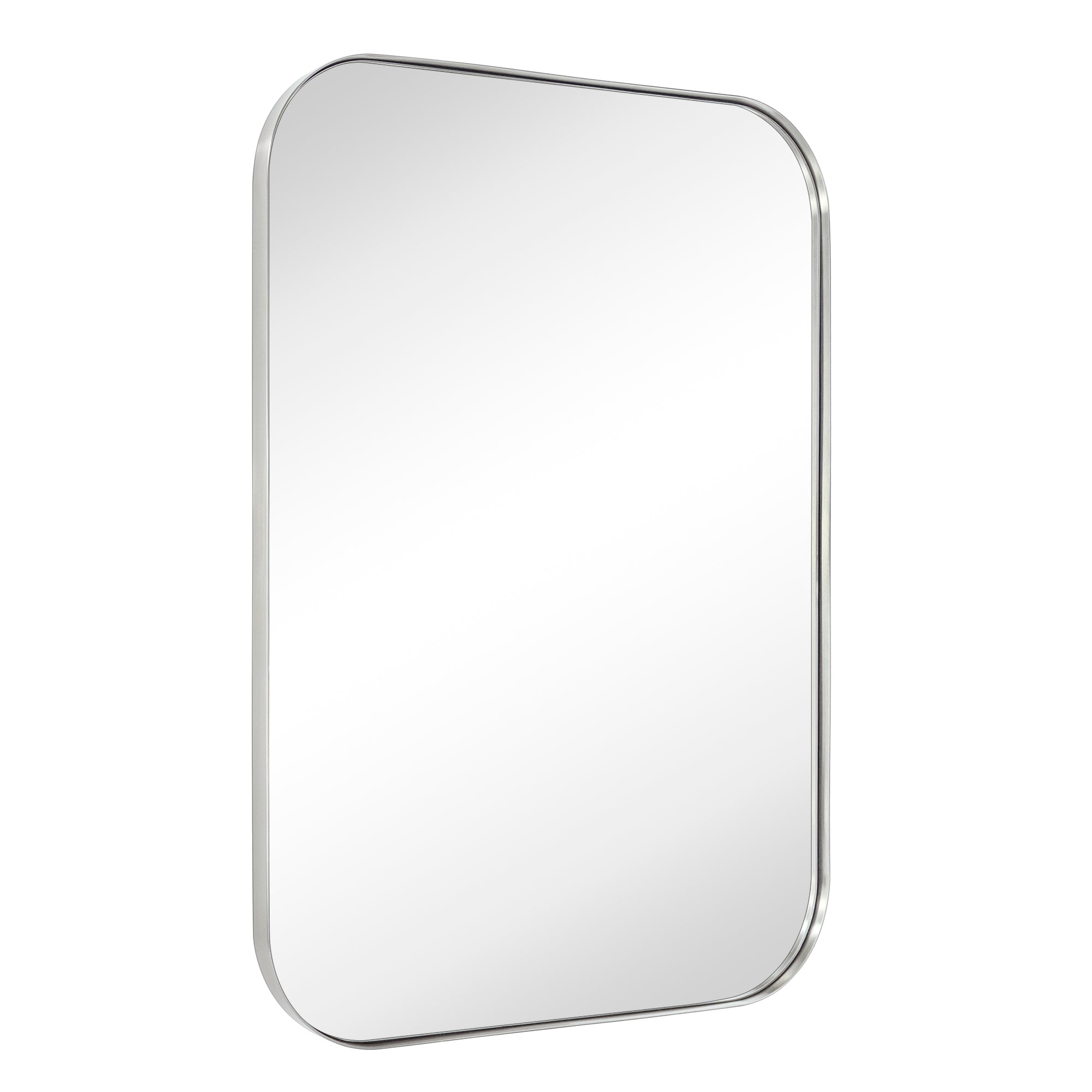 Rectangular Stainless Steel Framed Wall Mounted Bathroom Vanity Mirror