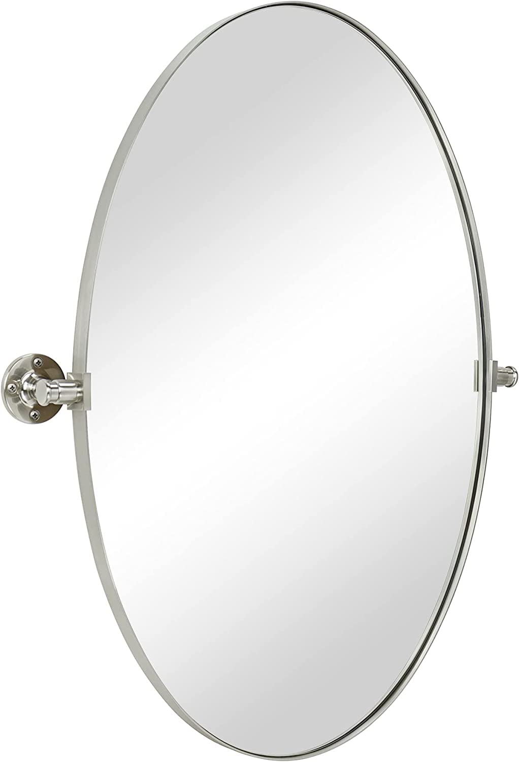 Pivoting Oval Metal Framed Wall Mounted Bathroom Vanity Mirror