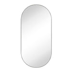 Oval Pill Shape Metal Framed Recessed Medicine Cabinet with Mirror