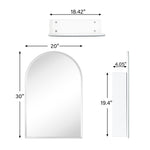  Arched Recess and Surface Mount Frameless Medicine Cabinet with Mirror