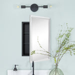 Rectangular Metal Framed Recessed Bathroom Medicine Cabinet with Mirror