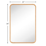 Rectangular Wood Framed Wall Mounted Bathroom Vanity Mirror